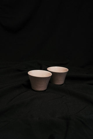 Nankei Pottery・Kodai(Riased Base) Teacups (2set) / Sakura-pink with Kannyu
